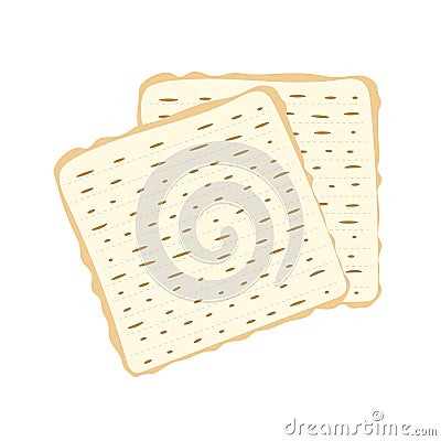 Jewish matzah bread vector illustration. Traditional matzoh pesach food. Vector Illustration