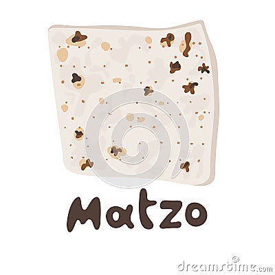 Jewish matzah bread vector illustration. Traditional matzoh pesach food. Jewish Matzah or matzo vector icon symbol Vector Illustration