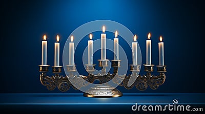 Jewish Menorah candelabra Stock Photo
