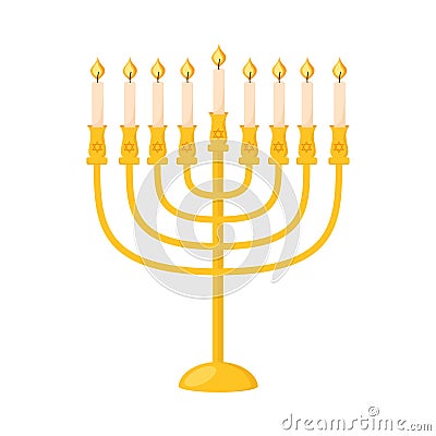 jewish menorah candles Vector Illustration