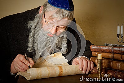 Jewish parchment Stock Photo