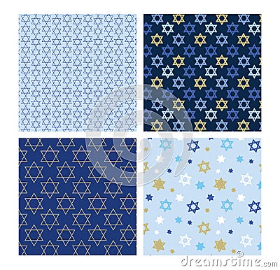 Jewish pattern with traditional David stars. Perfect for wallpapers, gift papers, patterns fills, textile, web page Vector Illustration