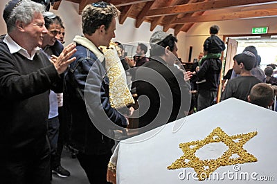 Inauguration of a new Torah scroll ceremony Editorial Stock Photo