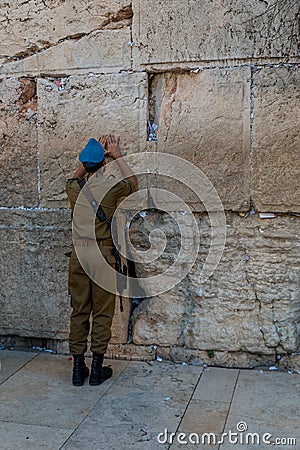 Jewish pray at the wall in jerusalem Editorial Stock Photo