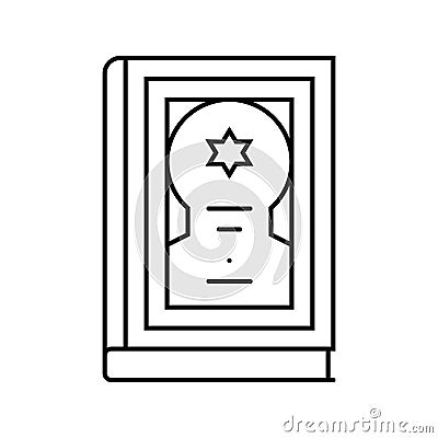 jewish prayer book siddur line icon vector illustration Vector Illustration