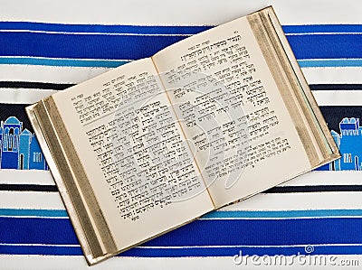 Jewish Prayer Book Siddur Prayer Shawl Tallit Stock
