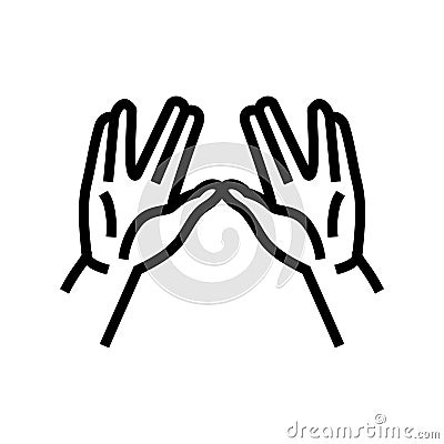 jewish prayer gesture line icon vector illustration Vector Illustration