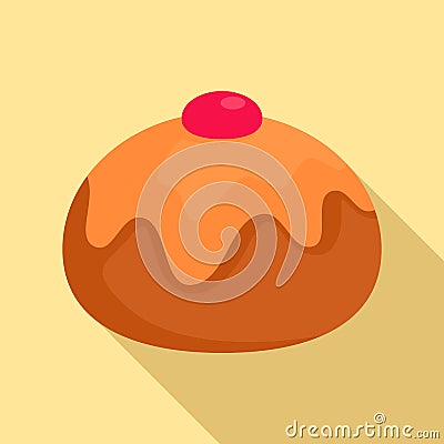 Jewish sweet bakery icon, flat style Vector Illustration