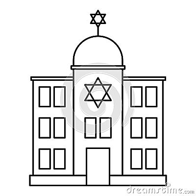 Jewish synagogue icon, outline style Vector Illustration