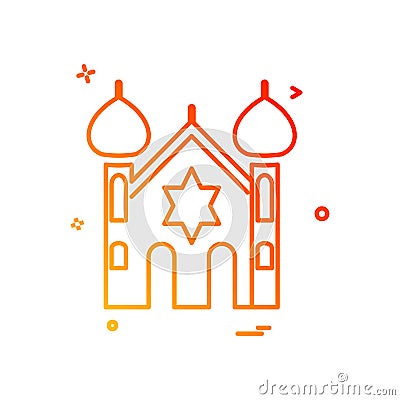 Jewish temple icon design vector Vector Illustration