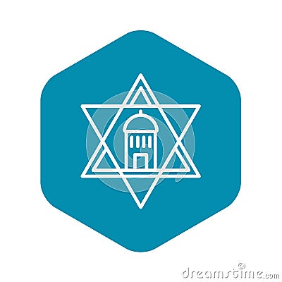 Jewish temple star icon, outline style Vector Illustration