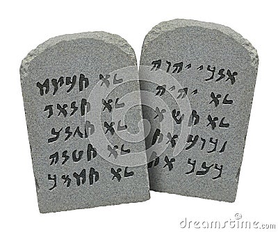 Jewish Ten Commandments Stock Photo