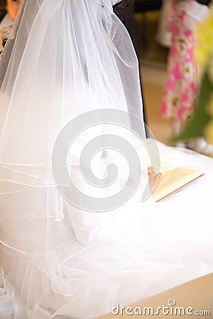 Jewish wedding. prayer bride Stock Photo