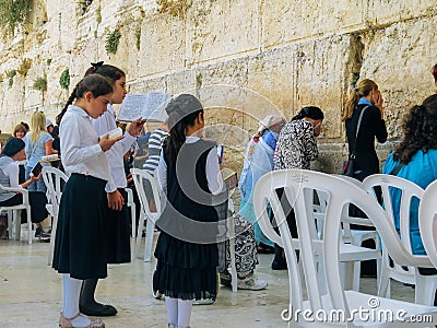 Jews Praying at the Western Wall Editorial Stock Photo