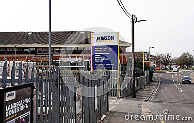 Jewson building materials store and yard in Billericay, Essex, UK. Editorial Stock Photo