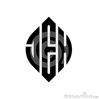 JEX circle letter logo design with circle and ellipse shape. JEX ellipse letters with typographic style. The three initials form a Vector Illustration