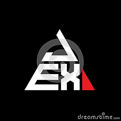 JEX triangle letter logo design with triangle shape. JEX triangle logo design monogram. JEX triangle vector logo template with red Vector Illustration