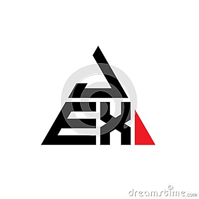 JEX triangle letter logo design with triangle shape. JEX triangle logo design monogram. JEX triangle vector logo template with red Vector Illustration