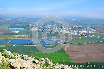 Jezreel Valley landscape, viewed from Mount Gilboa Stock Photo