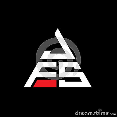 JFS triangle letter logo design with triangle shape. JFS triangle logo design monogram. JFS triangle vector logo template with red Vector Illustration