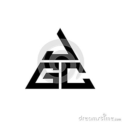 JGC triangle letter logo design with triangle shape. JGC triangle logo design monogram. JGC triangle vector logo template with red Vector Illustration