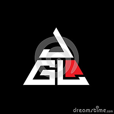 JGL triangle letter logo design with triangle shape. JGL triangle logo design monogram. JGL triangle vector logo template with red Vector Illustration