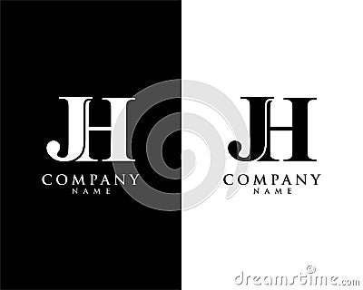 Jh, hj initial company name logo template vector Stock Photo