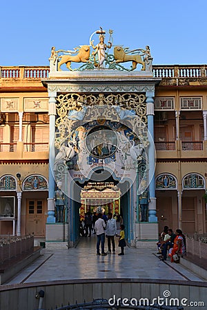 Jhunjhunu, Rajasthan, India: Oct 03rd, 2015: Indian Deity Sati God temple in Rajasthan Sati is an obsolete Indian funeral custom. Editorial Stock Photo