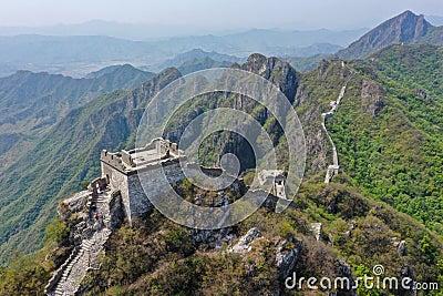 The Jiankou Wild Great Wall is located in Huairou, Beijing. Stock Photo