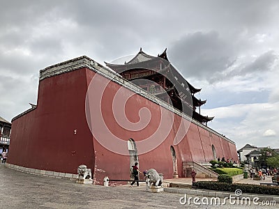 Jianshui First Floor, located in the east gate of Chao Yang Tower, has a history of more than 600 years Editorial Stock Photo