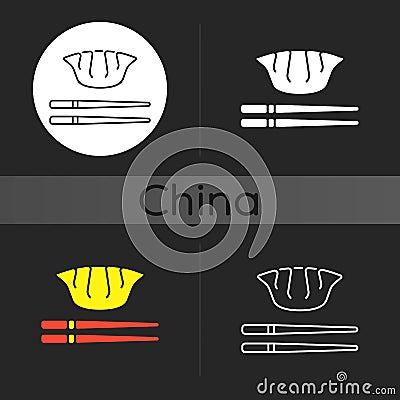 Jiaozi dark theme icon Vector Illustration