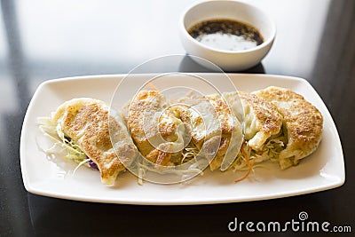 Jiaozi or gyoza, Chinese dumpling Stock Photo