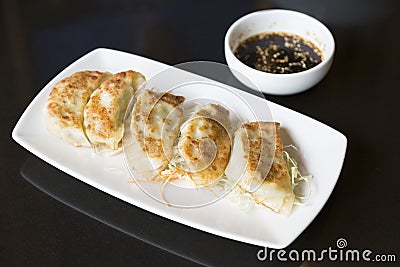 Jiaozi or gyoza, Chinese dumpling Stock Photo