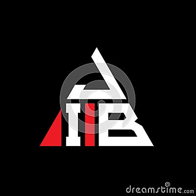 JIB triangle letter logo design with triangle shape. JIB triangle logo design monogram. JIB triangle vector logo template with red Vector Illustration