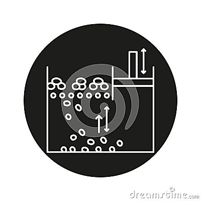 Jigging method line black icon. Sign for web page, mobile app, button Vector Illustration
