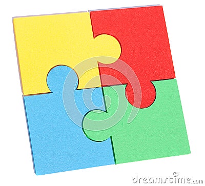 Jigsaw metaphor mixed Stock Photo