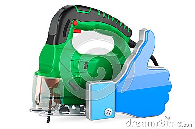 Jigsaw power with like icon, 3D rendering Stock Photo