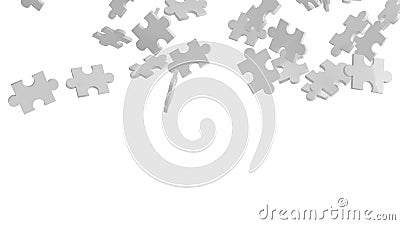 Jigsaw puzzle in the air, pattern texture with space in strategy and solution of team business success partnership concept on Cartoon Illustration