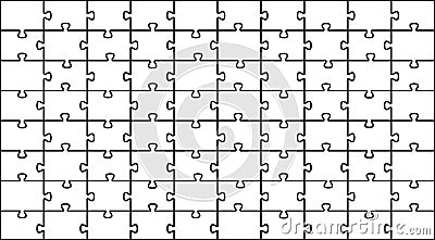 Jigsaw puzzle background. 80 pieces. Easy to edit Vector Illustration