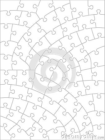 Jigsaw puzzle blank template of irregular style Vector Illustration