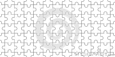 Jigsaw puzzle blank template, seamless puzzle pattern. Mosaic Cartoon Illustration