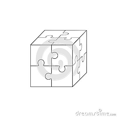 Jigsaw puzzle blank vector 2x2, four pieces Vector Illustration