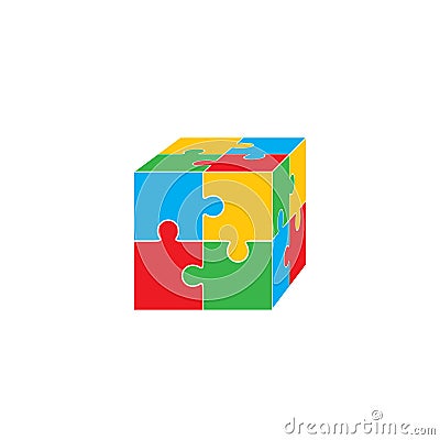 Jigsaw puzzle blank vector 2x2, four pieces Vector Illustration