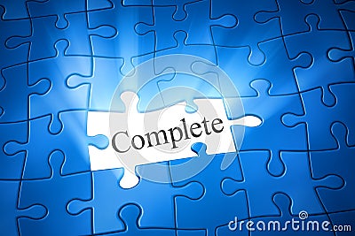 Jigsaw puzzle complete Stock Photo