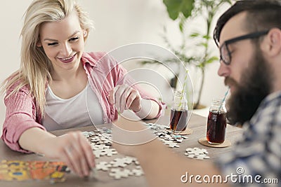 Jigsaw puzzle Stock Photo