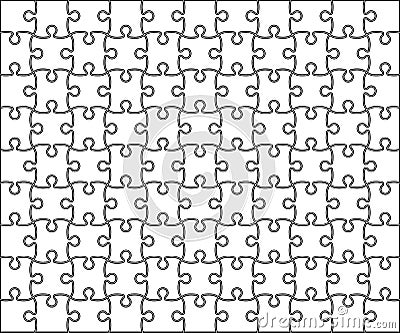 Jigsaw Puzzle grid template, pattern. Vector illustration Cartoon Illustration