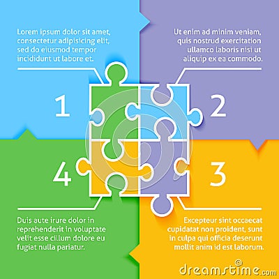 Puzzle infographic background vector illustration Vector Illustration