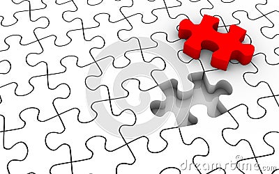 Jigsaw Puzzle Last Piece Stock Photo