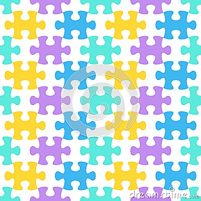 Jigsaw puzzle seamless pattern Vector Illustration