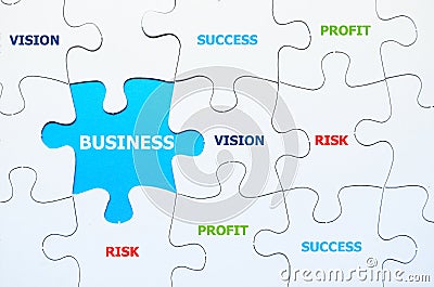 Jigsaw puzzle showing business content Stock Photo